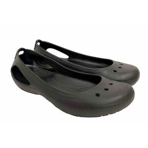 Crocs Womens Malindi Shoes Black Slingback Mary Jane Style Slip-On Flats W9